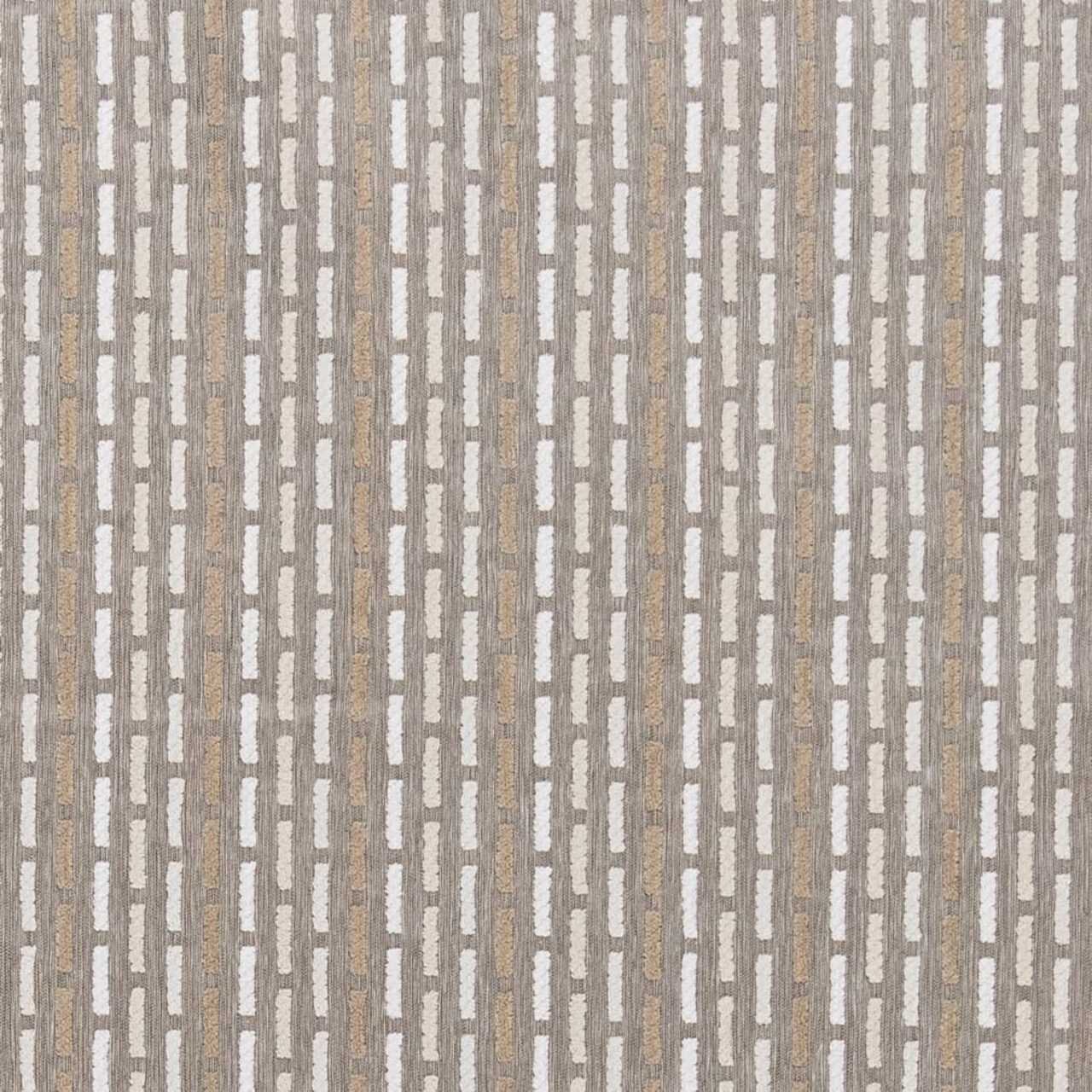 Natural Stain Resistant Performance Pet Friendly Abstract Stripe Woven Pattern Upholstery Fabric by The Yard - SKU: Abe Greige